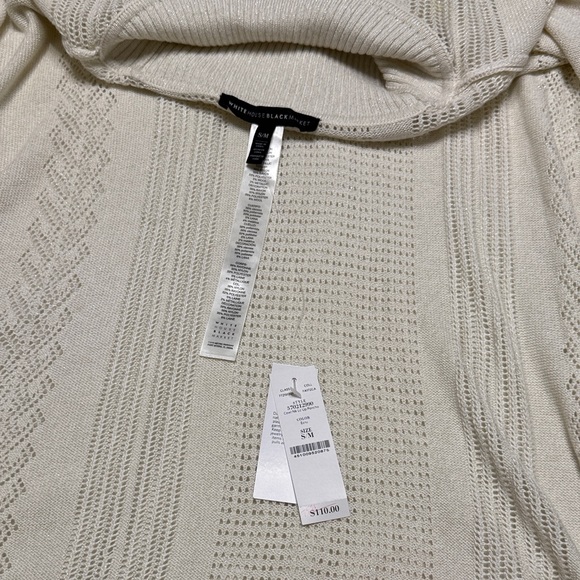 White House Black Market Ivory Knit Poncho - Picture 7 of 7